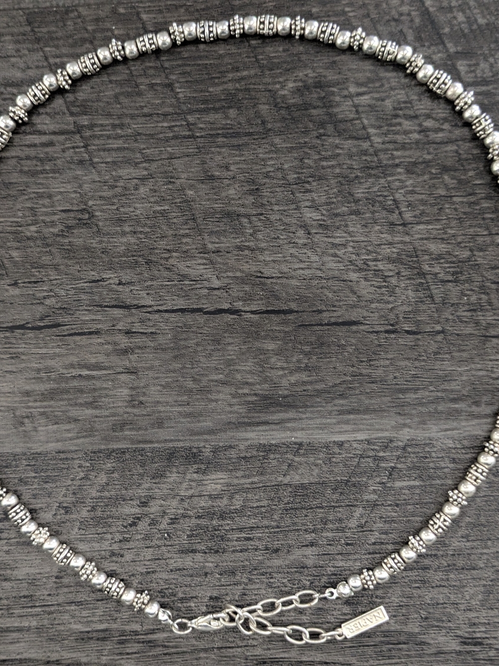 vintage Napier silver-tone beaded necklace